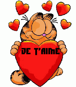 gif animé je t'aime Garfield